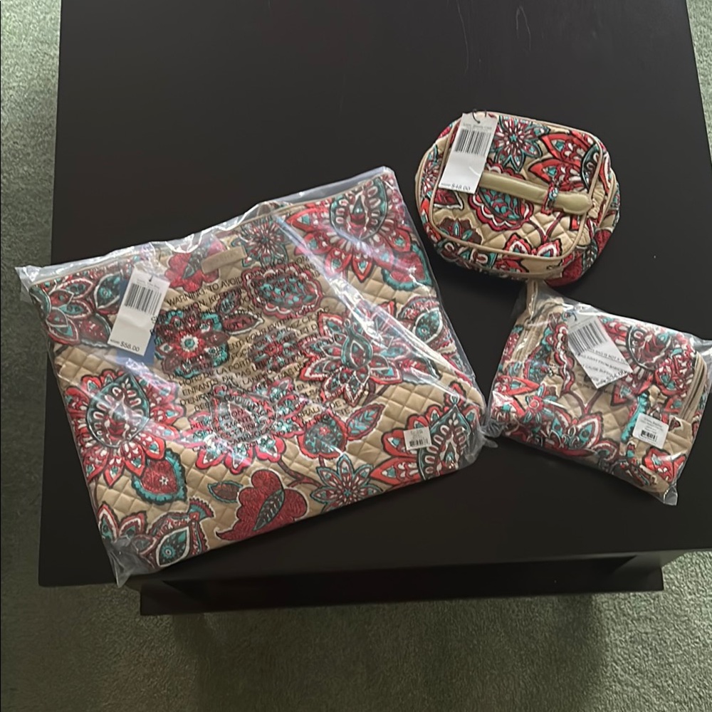 Vera Bradley Quilted Floral Bag Set